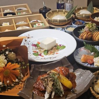用一盘豆腐芝士蛋糕来庆祝吧♪【神无月套餐】4,000日元★6,000日元（含无限畅饮）