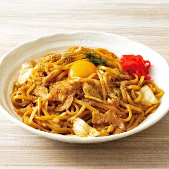 桜海老と九条ねぎの鉄板チャーハン/もちもち太麺焼きそば