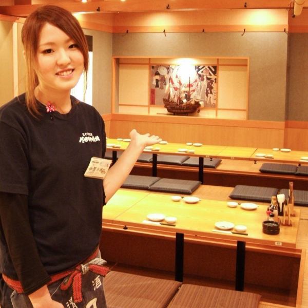 [Up to 40 people] OK! Have a good time in the tatami room where you can take off your shoes and relax! There is also a completely private room where the floor can be reserved!