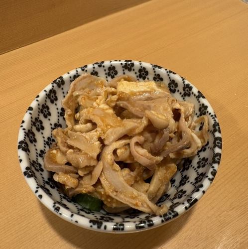 ピリ辛味噌のガツさし