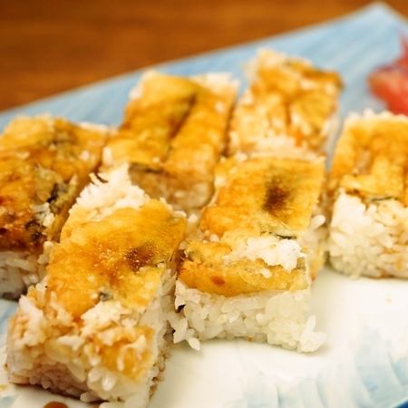 Tempura conger eel sushi