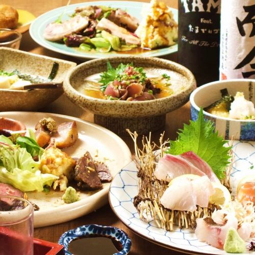 Same-day reservation OK! [Festival specialty course] Sashimi, godofu, specialty potato salad, meat-filled course [9 items in total] <2H all-you-can-drink>
