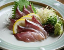 Greater amberjack sashimi