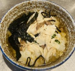 Salted mackerel and salted kombu ochazuke