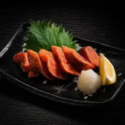 Broiled marinated cod roe