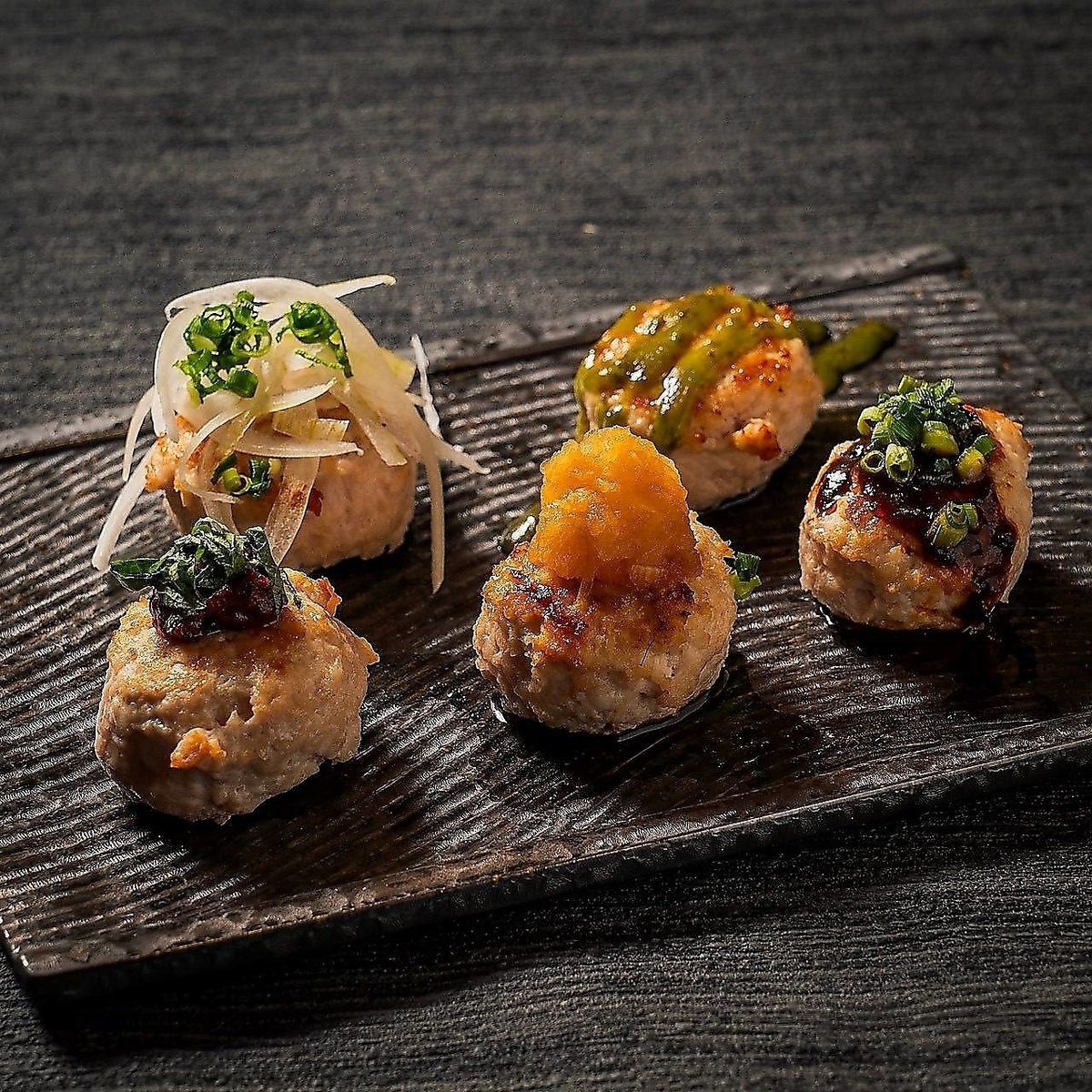 Our specialty! Choose from 11 different types of homemade chicken meatballs! We highly recommend trying them all!
