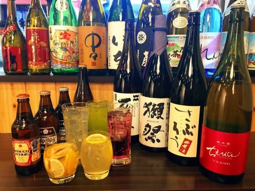 Sake from all over the country ★ Popular sake such as 14th generation, rice field sake, No. 6 is also available!