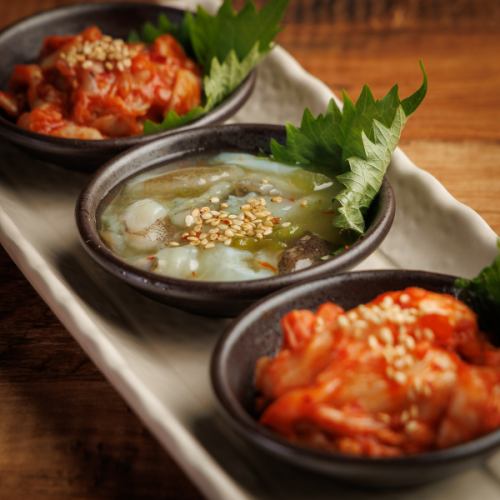 タコわさび・チャンジャ・キムチ盛り合わせ