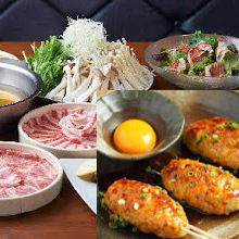 【席料・お通し等なし】3H飲み放題★豚しゃぶ&自家製つくねなど100品食べ飲み放題コース3,400円