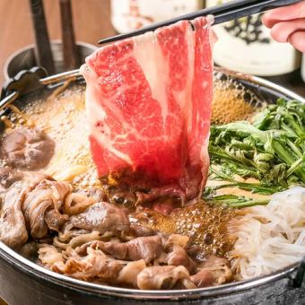 ★【お通し&席料なし】3H飲み放題特選和牛すき焼き鍋&つくね等全100品食べ飲み放題コース3980円