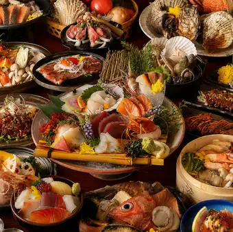 【夏季★松コース】3H飲み放題付！旬の鮮魚5種盛り・海鮮ちらし寿司等〈全9品〉6,000円→5,000円