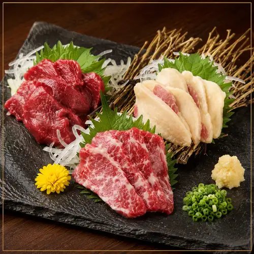 馬刺し三点盛り合わせ