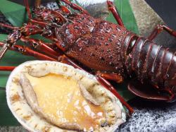 Sautéed spiny lobster, garlic sauce