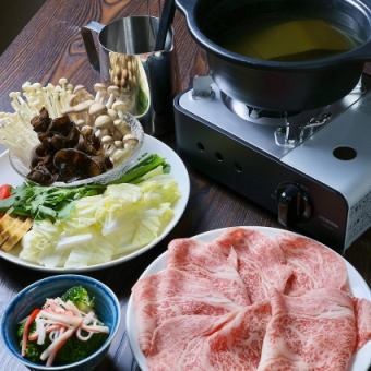 ちょっと贅沢にしゃぶしゃぶを楽しむ◎A5黒毛和牛しゃぶしゃぶコース全6品6380円(税込)