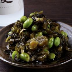 枝豆と高菜の和え物