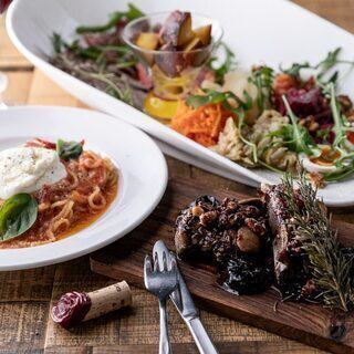 【ディナー】『乾杯シャンドンと2時間飲み放題』生パスタ、肉料理、デザートのおすすめコース!