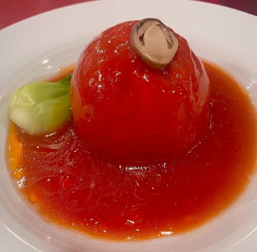 丸ごとトマトとエビの甘酢ソース