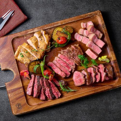 厳選和牛ステーキも入った究極のプレミアム肉盛りプレート