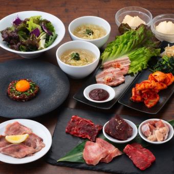 2 hours all-you-can-drink included [Casual course] Includes yukhoe, samgyeopsal, and a choice of final dish! 8 dishes total for 5,300 yen