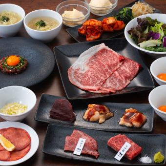 [Full Stomach Course] 11 dishes in total, including 2 types of Japanese Black Beef and 2 types of tongue! 4,800 yen