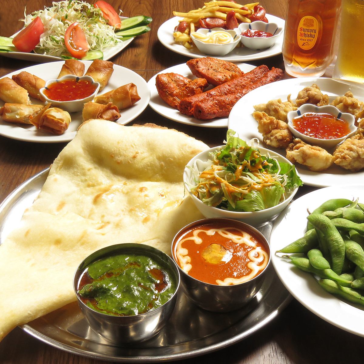 当店自慢のシークカバブなど全9品の飲み放題付コースをご用意！