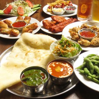 【飲み放題付き！パーティーコース♪】チョレギサラダや2種類のカレーなど全9品3000円(税込)