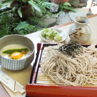 Hand-made noodle-flavored zara toro soba