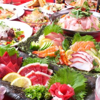 [Limited special price for Ryoka♪] 11 dishes including horse sashimi, sashimi, seafood, and Sichuan cuisine + 120 minutes [all-you-can-drink] 6,000 yen