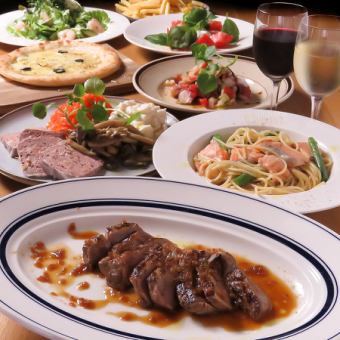 【特別な日に♪】赤身牛のステーキやガーリックソテー等全9品 120分飲み放題付 6000円（税込）♪