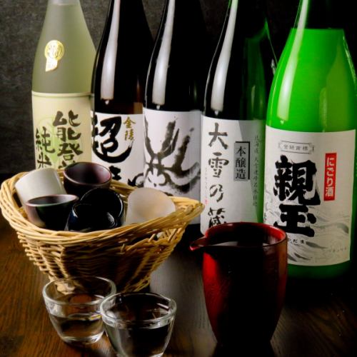 A variety of carefully selected sake and the special rice "Hyakuman Grain"