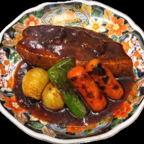 Black vinegar sweet and sour pork from a robatayaki restaurant
