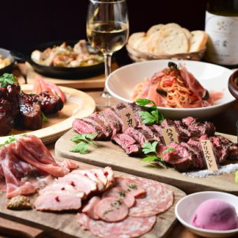 ステーキ3種＆リブボーンステーキ2ｈ＆飲み放付【肉づくしコース】クーポン使用で￥6000⇒￥5000