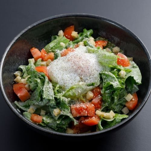 Warm ball Caesar salad