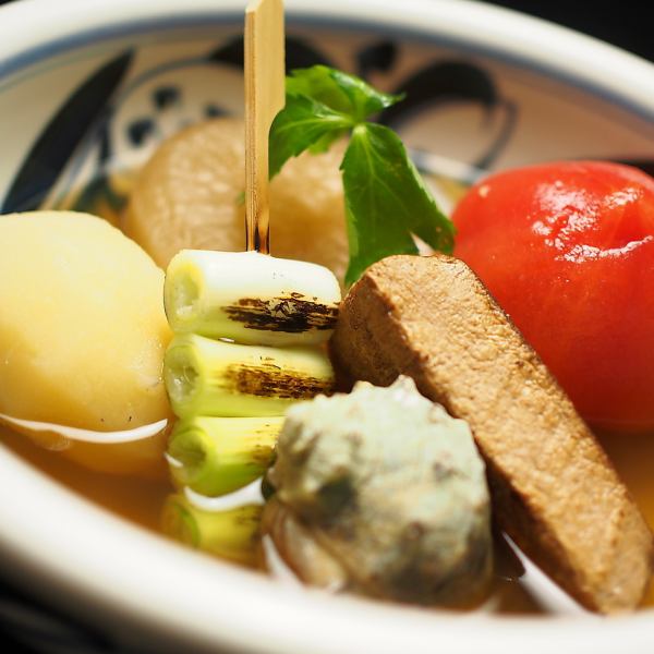 Karadayokobu oden with flying fish soup.