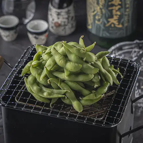 枝豆の藁焼き