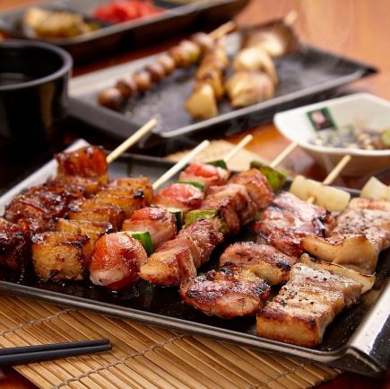 《17時までのご来店限定》『満喫コース』国産つくね蒲焼含9品 2時間飲み放題付5000円⇒3000円