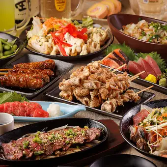 人气套餐:包含刺身、烤鸡肉丸等9道菜,以及3小时畅饮。¥5000 ⇒ ¥4000