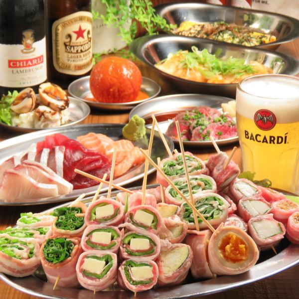 【ヤマシタ自慢の串盛りの入った飲み放題付き宴会コース】ご予算に合わせて選べる!4500円～5500円でご用意!