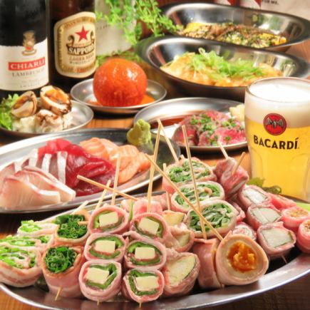 大満足!!【ヤマシタ名物コース】 2H飲放付 5種肉刺し盛りプレート含む全11品　4500円（税込）