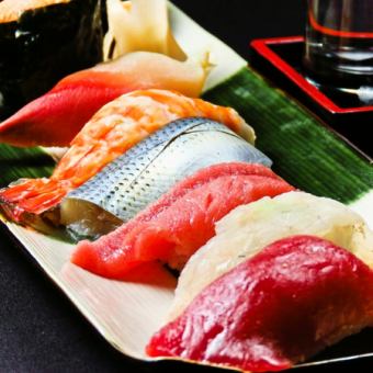 ■100分鐘無限暢飲■【高級宴會】鮪魚與特製握壽司的絕品套餐！（6,500日圓）