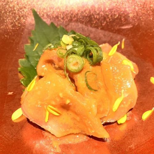 白身魚とあん肝醤油