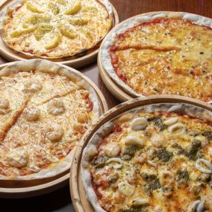 [Limited to 1 group per day/All-you-can-eat 12 types of authentic pizza! 120 minute limit] Freshly baked, handmade authentic pizza + 2 items included ☆ 2750 yen
