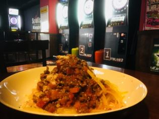 Homemade minced meat sauce pasta