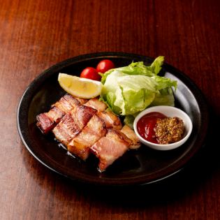 Thickly sliced bacon steak