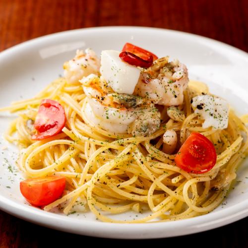 Rich shrimp and seafood peperoncino