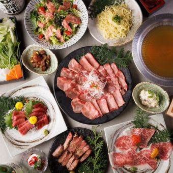 Most popular! [All-you-can-drink for 3 hours] 3 types of beef tongue and A5 Wagyu beef sushi x 2 types of Wagyu beef hotpot to choose from <Iki Course> 7000 yen ⇒ 6000 yen