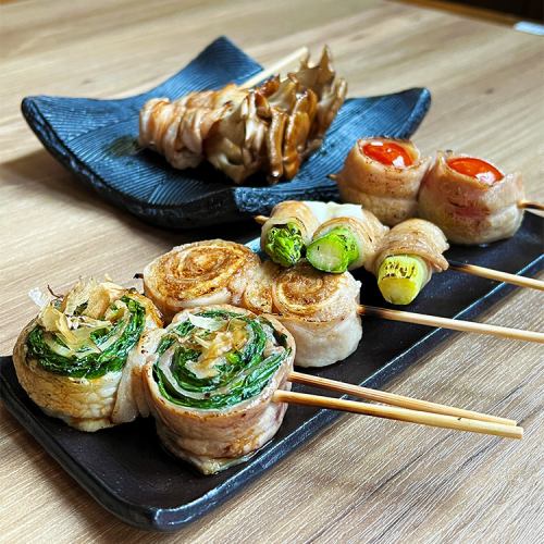 “Vegetable Maki Skewer” is a very popular signature dish at Kyoto Pontocho main store.
