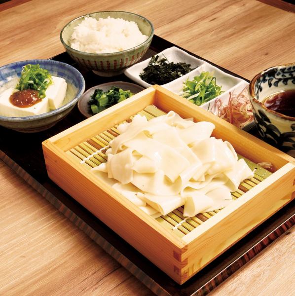 冷ひもかわうどん定食