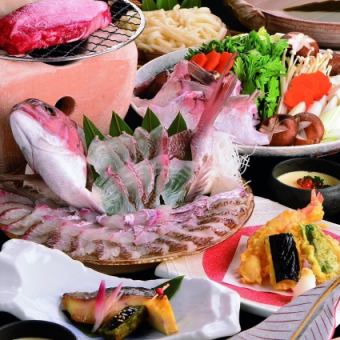 ＜120分飲み放題＞オープン記念！鯛の姿造り&牛ロースステーキ付！[9品]6000→5000円