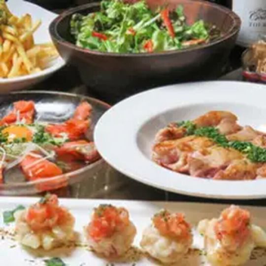 【香煎伊比利亚猪肉、软糯烤山药等】8道菜,含2小时畅饮,仅需5000日元